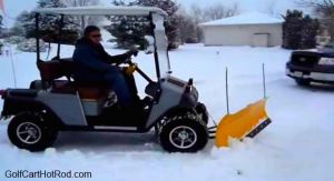 EZGO golf cart snow plow