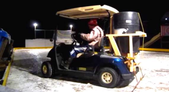 golf cart Zamboni on Ice Rink