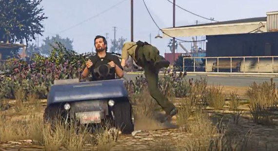 Golf cart Crashes into policeman video